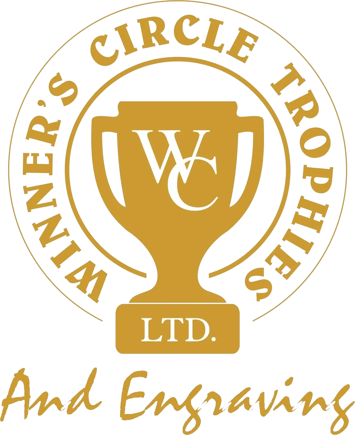 Golden emblem of W.C. with a trophy design and "LTD." inscription.